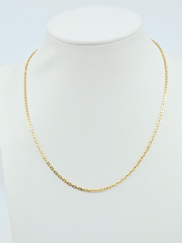 Beautiful 18k Karat Solid Yellow Gold Designer Custom Cable Link Chain Necklace